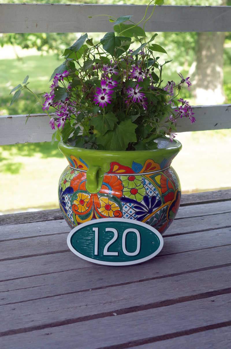 Custom Carved House number / Street Address Sign - Mid Century Modern Font (A98) - The Carving Company