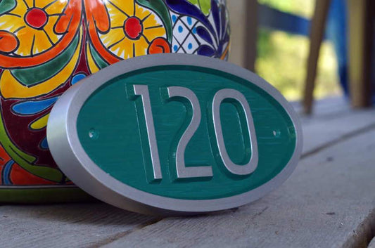 Custom Carved House number / Street Address Sign - Mid Century Modern Font (A98) - The Carving Company