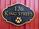 Pet Lover's Address Sign with Paw Print (A134) - The Carving Company
