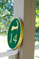 Custom Carved House number with Paw Print, or other image Any Color (A93) - The Carving Company