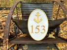 House number sign with anchor or other stock image weatherproof (A312) House Number with Nautical Theme The Carving Company 