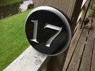 Custom Round Street Number plaque  - Circular House Marker signs (A180) - The Carving Company side view