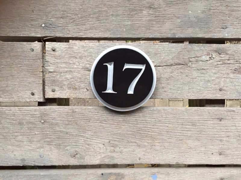 Custom Round Street Number plaque  - Circular House Marker signs (A180) - The Carving Company