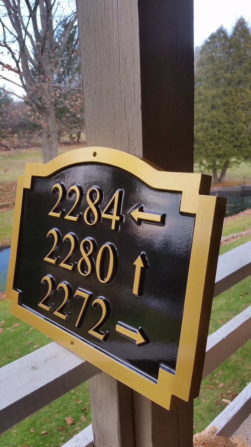Add your Own House Numbers and Arrows (HN26) House Number Sign The Carving Company 