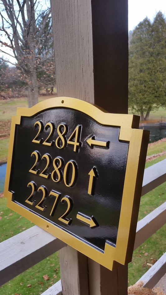 Add your Own House Numbers and Arrows (HN26) House Number Sign The Carving Company 