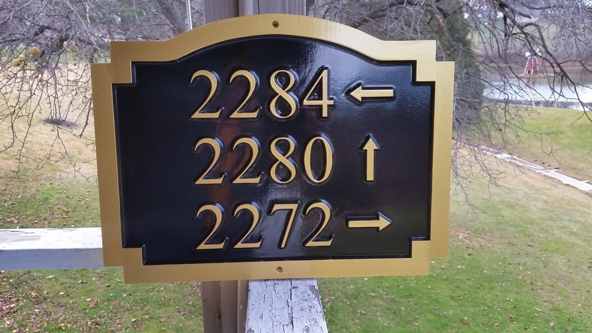 Add your Own House or Business Numbers and Directional Arrows (HN27) House Number Sign The Carving Company 
