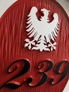 Polish Eagle House Number Address Sign- any color (HN11) - The Carving Company
