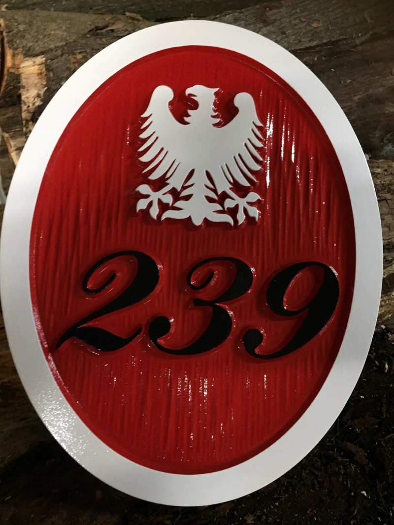 Polish Eagle House Number Address Sign- any color (HN11) - The Carving Company