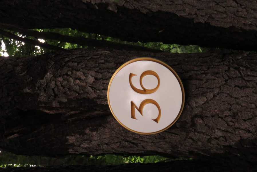 Custom Round Street Number plaque - Circular House Marker signs (A180) House Number Sign The Carving Company 