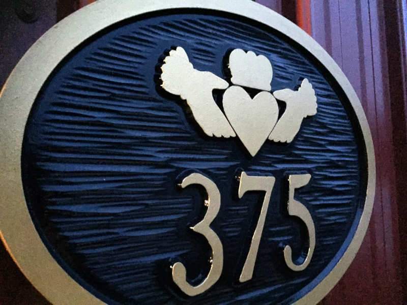 NEW! Street Number Sign with Claddagh - Personalized House Number Plaques (HN10) - The Carving Company