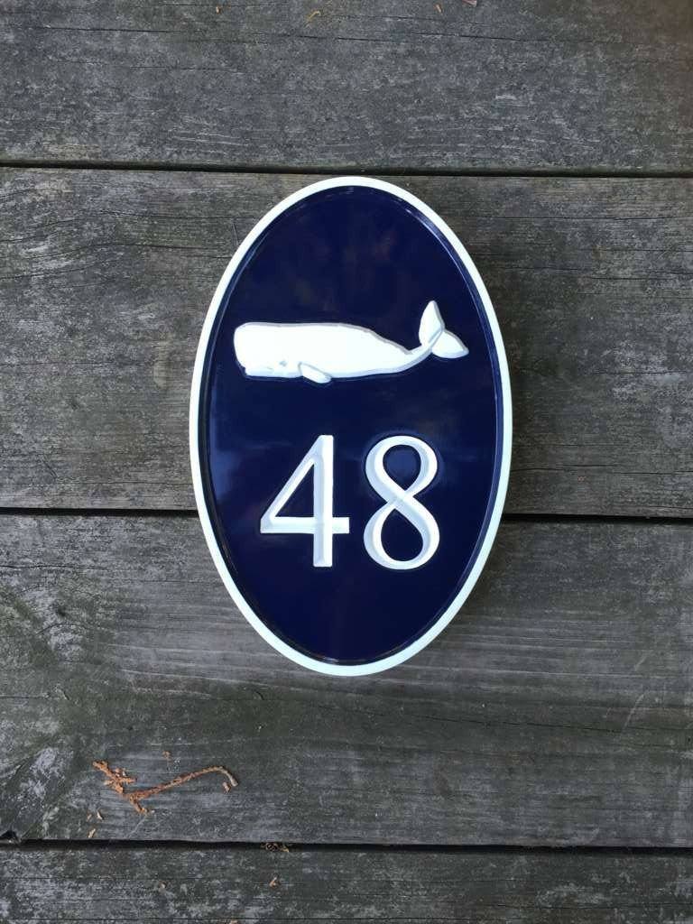 Any color Carved House number with Seagull, or other image (A170) - The Carving Company