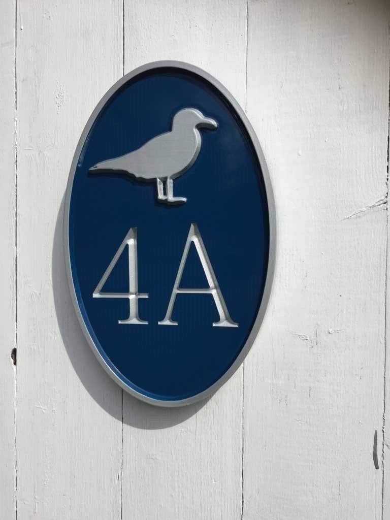 Any color Carved House number with Seagull, or other image (A170) - The Carving Company