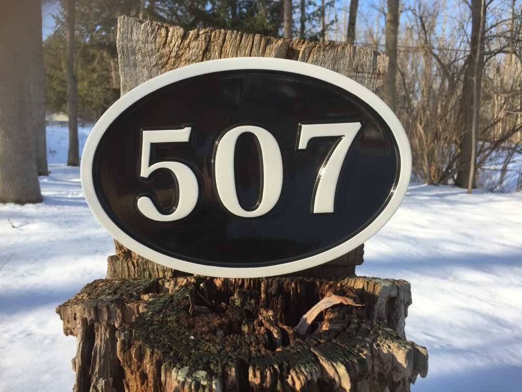 Custom Carved  House number and letter sign - made to order (A121) - The Carving Company
