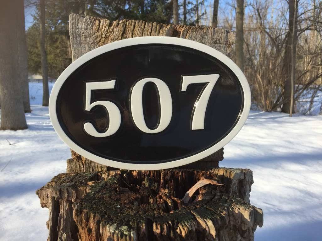 Custom Carved  House number and letter sign - made to order (A121) - The Carving Company
