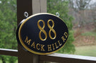 Address Marker Sign for Bracket Hanging with Street Name and Large house number (A172) - The Carving Company