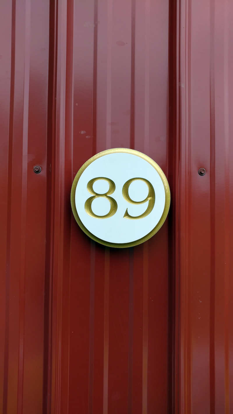 Custom Round Street Number plaque  - Circular House Marker signs (A180) - The Carving Company