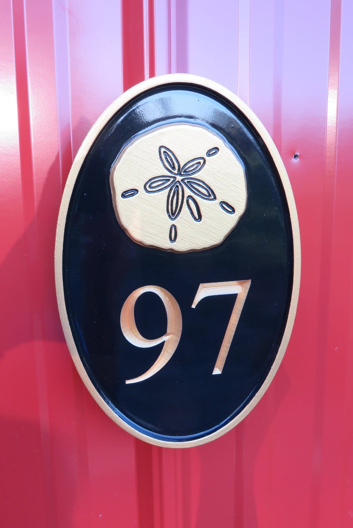 House number sign with Sand Dollar or other stock image weatherproof (HN9) House Number with Nautical Theme The Carving Company 