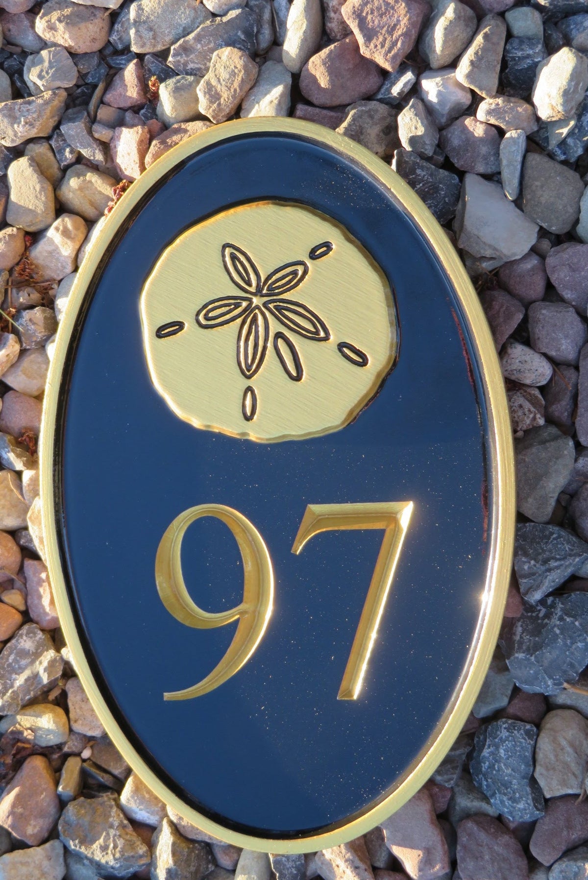 House number sign with Sand Dollar or other stock image weatherproof (HN9) House Number with Nautical Theme The Carving Company 