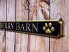Custom Carved Quarterboard sign with 3D paw prints - Add your name or place (Q98) Quarterboard The Carving Company 40 x 4" Semi-Gloss 3D Paw Prints