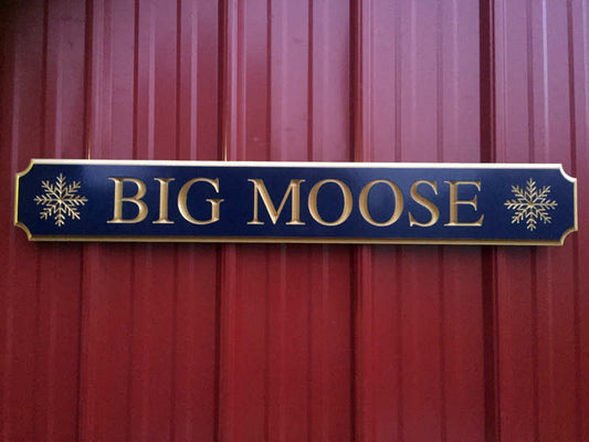 Custom Engraved  Quarterboard sign with Snowflake or other image - Add your name or place and image (Q53) - The Carving Company