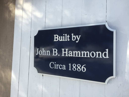 Custom Carved Builders Name Sign / Built by Sign with Historic circa year (LN51) - The Carving Company