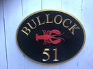 Custom made House Entrance Sign with Last Name and Lobster  (LN49) - The Carving Company