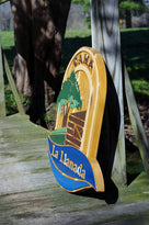 NEW! Rustic Cedar Carved and Hand Painted Entrance to Camp Sign (C15) - The Carving Company