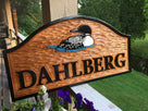 Loon themed Custom Carved Family Name sign - Personalized (LN35) - The Carving Company