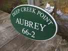 Exterior Oval Camp Address sign - Last Name House Plate  (C14) - The Carving Company