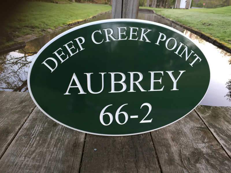 Exterior Oval Camp Address sign - Last Name House Plate  (C14) - The Carving Company
