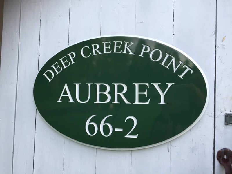 Exterior Oval Camp Address sign - Last Name House Plate  (C14) - The Carving Company