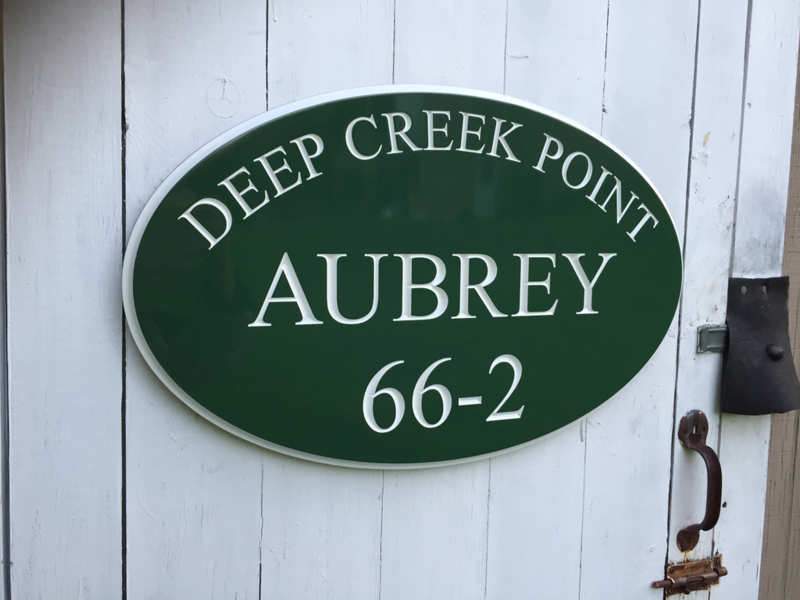 Exterior Oval Camp Address sign - Last Name House Plate  (C14) - The Carving Company