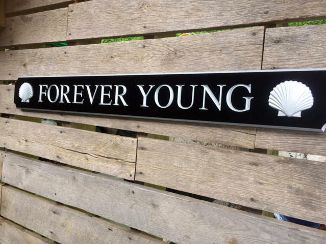 Custom Carved Quarterboard sign with 3D Scallop Shell - Add your name or place (Q85) Quarterboard The Carving Company 