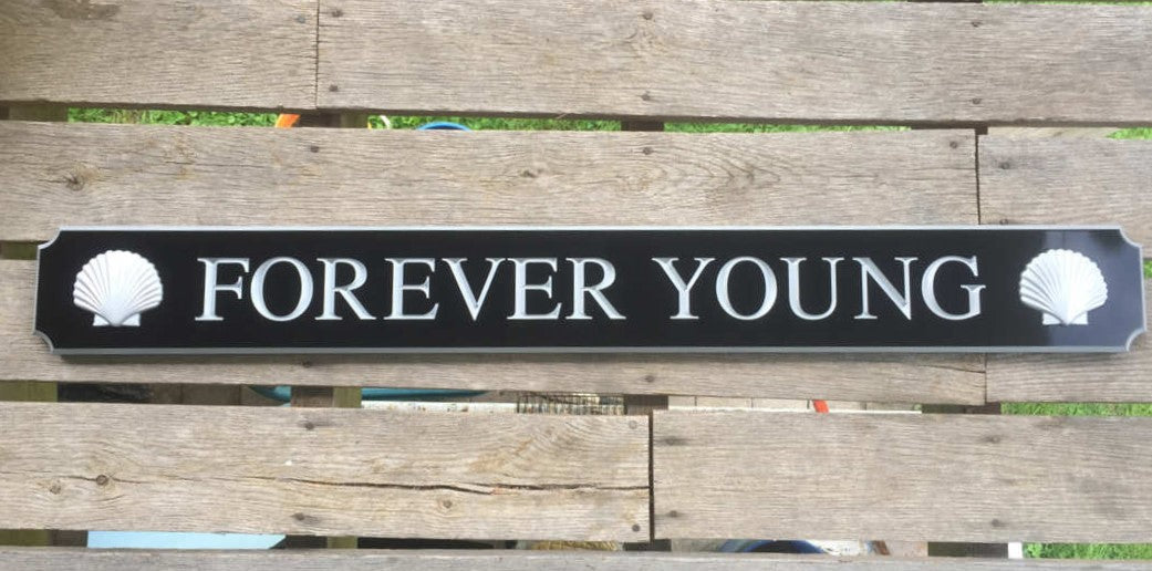Custom Carved Quarterboard sign with 3D Scallop Shell - Add your name or place (Q85) Quarterboard The Carving Company 