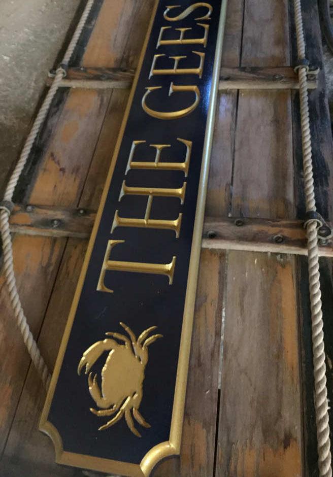 Custom Engraved Quarterboard sign with Starfish image - Add your name (Q34) - The Carving Company