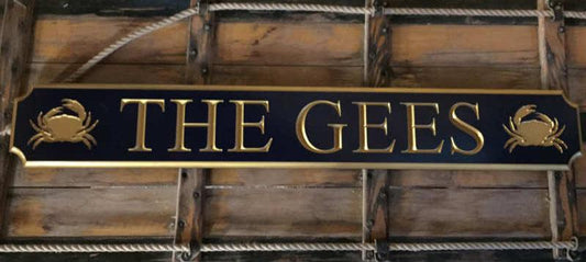 Custom Engraved  Quarterboard sign with Crab or other image - Add your name or place and image (Q55) - The Carving Company