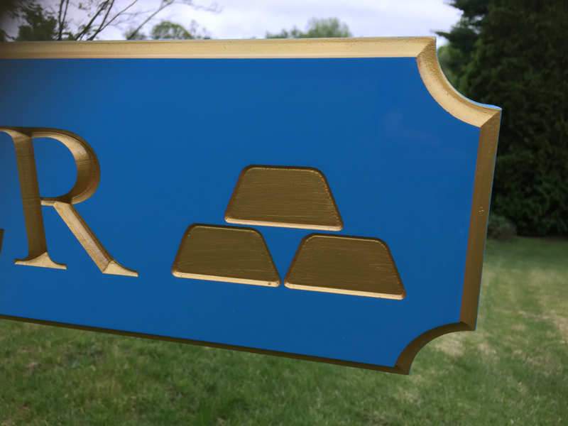 Custom Engraved  Quarterboard sign with Pickaxe and Shovel or other image - Add your name or place and image (Q56) - The Carving Company