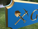 Custom Engraved  Quarterboard sign with Pickaxe and Shovel or other image - Add your name or place and image (Q56) - The Carving Company