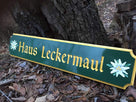 Quarterboard with German Style Font and Edelweiss-Add your own name Q55 - The Carving Company