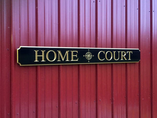Custom Carved Quarterboard sign with Compass Rose image - Add your name (Q51) - The Carving Company