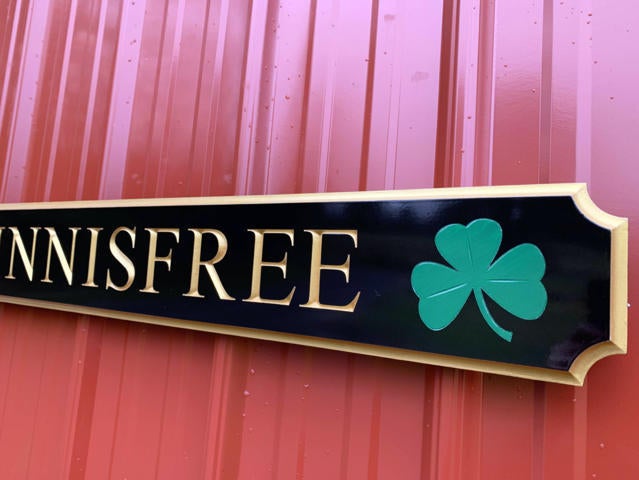 Custom Engraved Quarterboard sign with Shamrock and three colors - Add your name (Q95) Quarterboard The Carving Company 