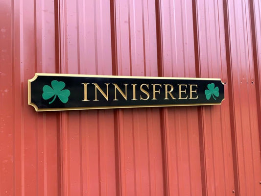 Custom Engraved Quarterboard sign with Shamrock and three colors - Add your name (Q95) Quarterboard The Carving Company 