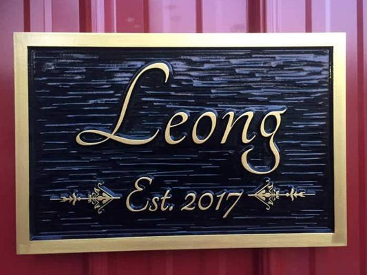Custom Carved Last Name Sign / Family Sign with established year (LN1) - The Carving Company