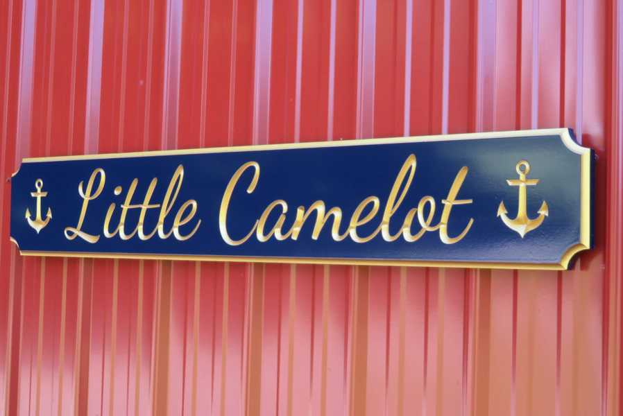 Custom Carved Quarterboard sign with your Cursive Wording and Anchors (Q109) Quarterboard The Carving Company 