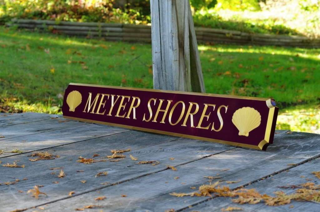 Custom Engraved Quarterboard sign with Starfish image - Add your name (Q34) - The Carving Company