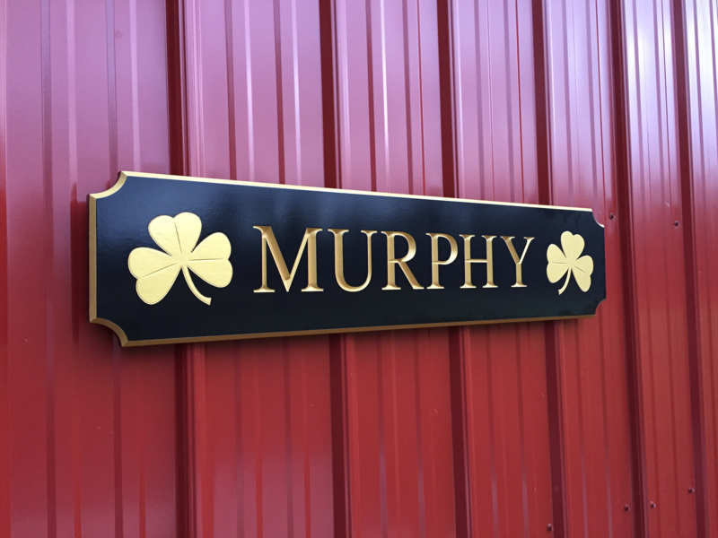 Personalized Family Name Quarterboard - Your Text Choice - Shamrocks (Q90) Quarterboard The Carving Company 