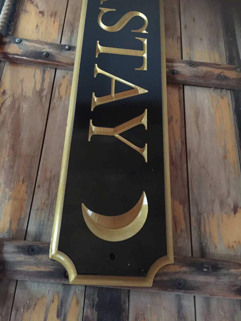 Custom Engraved Quarterboard sign with Starfish image - Add your name (Q34) - The Carving Company