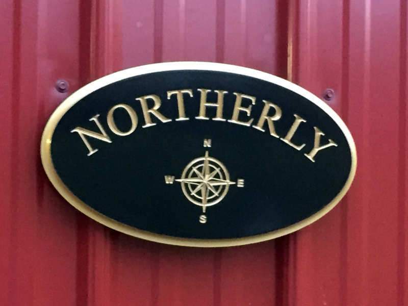 New! Personalized Name or Number sign with Compass Rose or other image (LN64) - The Carving Company