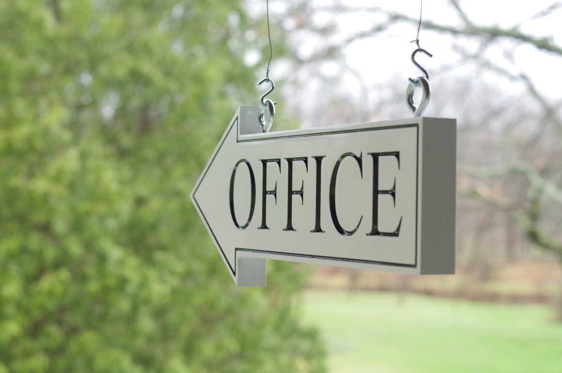 Arrow Shaped Office or House Number Sign Pointing Right or Left, Up or Down (B33) - The Carving Company