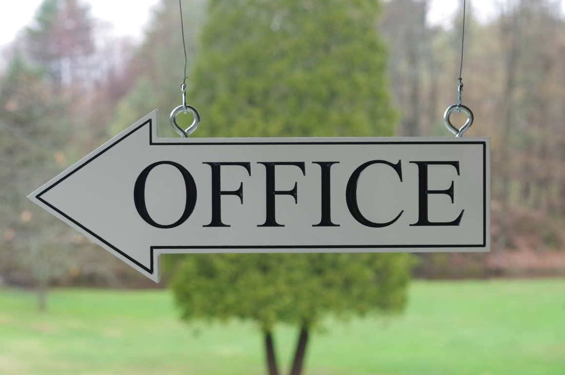 Arrow Shaped Office or House Number Sign Pointing Right or Left, Up or Down (B33) - The Carving Company